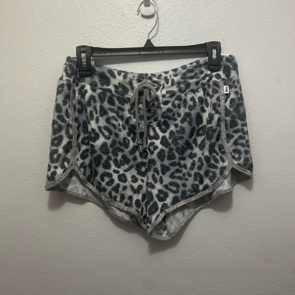 PINK Victoria's Secret Gray Leopard Sleep Shorts